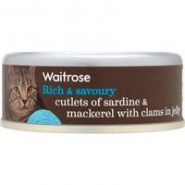 Waitrose Sardine & Mackerel With Clams In Jelly Cat Food