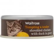 Waitrose Shredded Chicken With Duck In Gravy Cat Food
