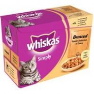 Whiskas Pouch Simply Braised Poultry In Gravy Adult Cat Food